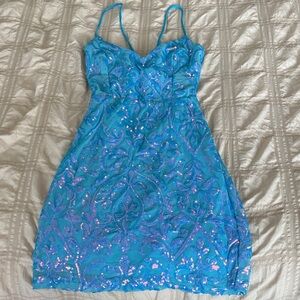WINDSOR Blue and Purple Mini Dress